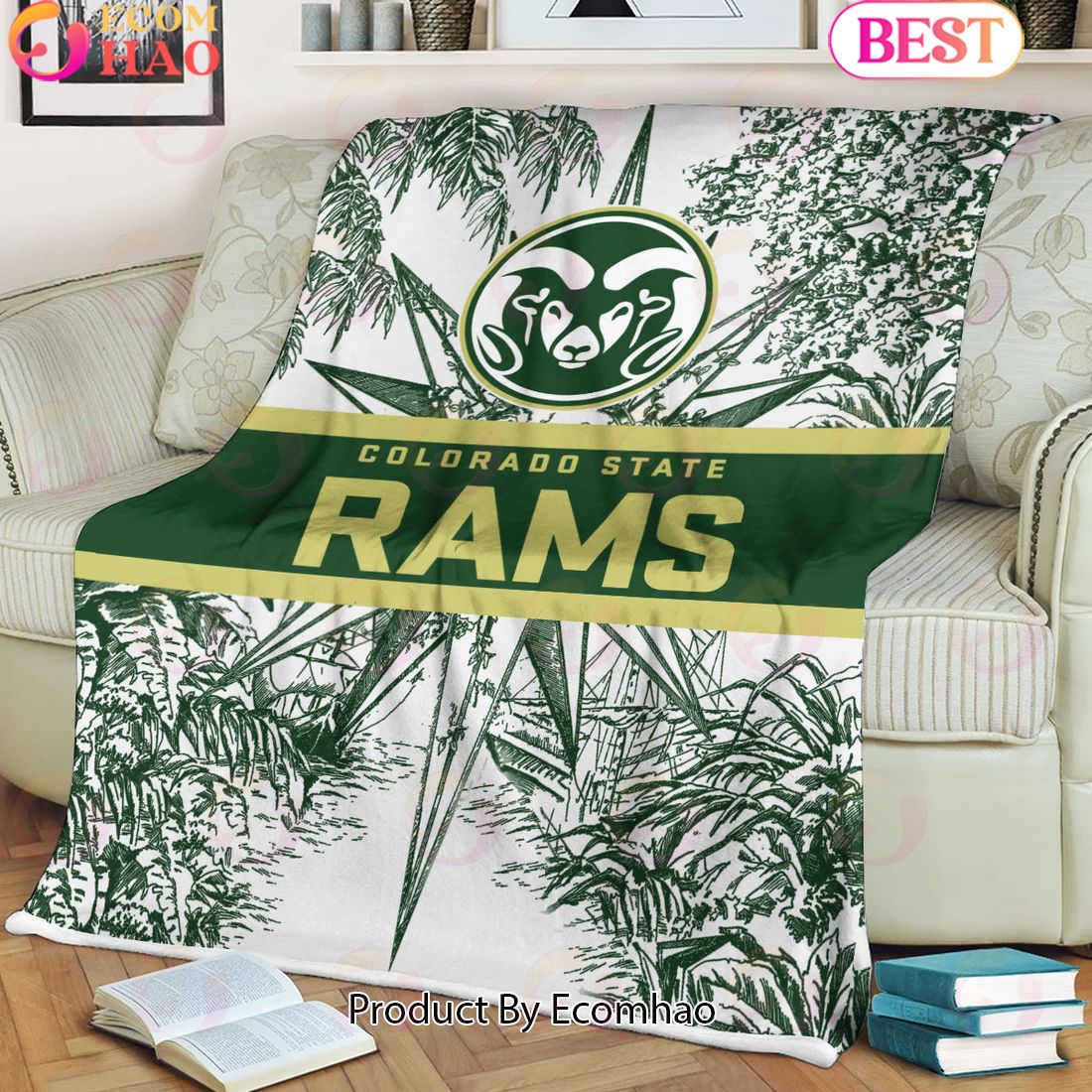 NCAA Colorado State Rams Classic Pattern Fleece Blanket