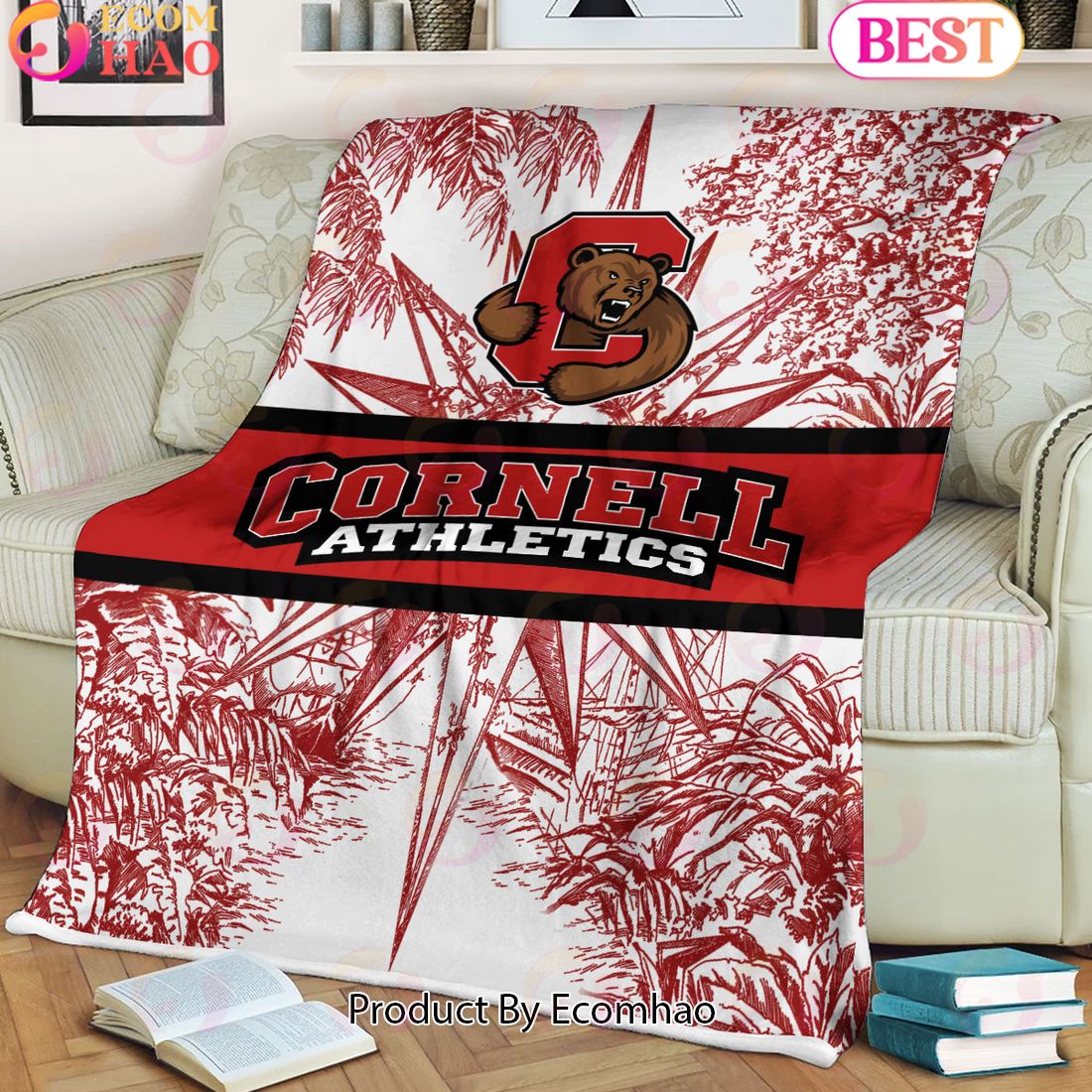 NCAA Cornell Big Red Classic Pattern Fleece Blanket