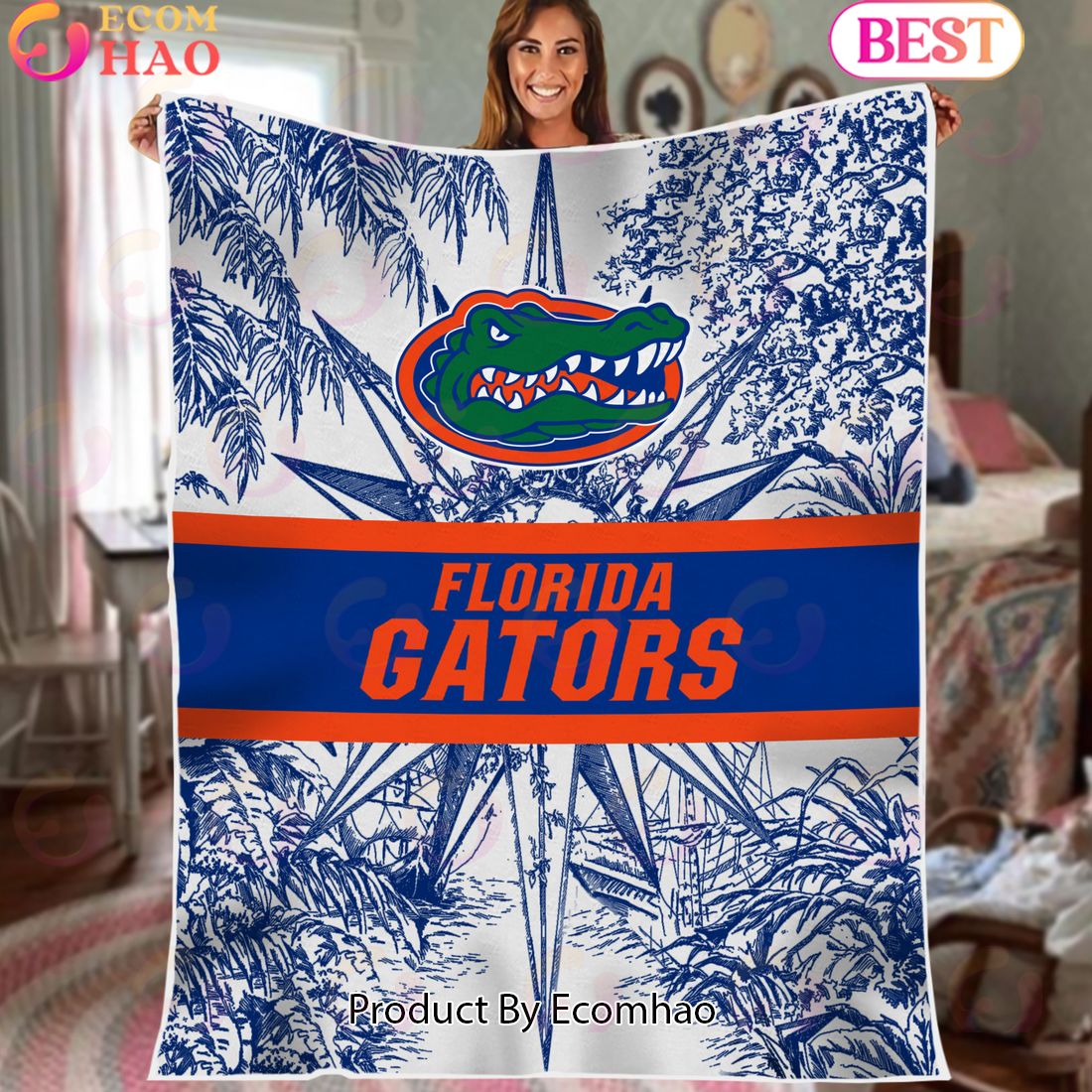 NCAA Florida Gators Classic Pattern Fleece Blanket