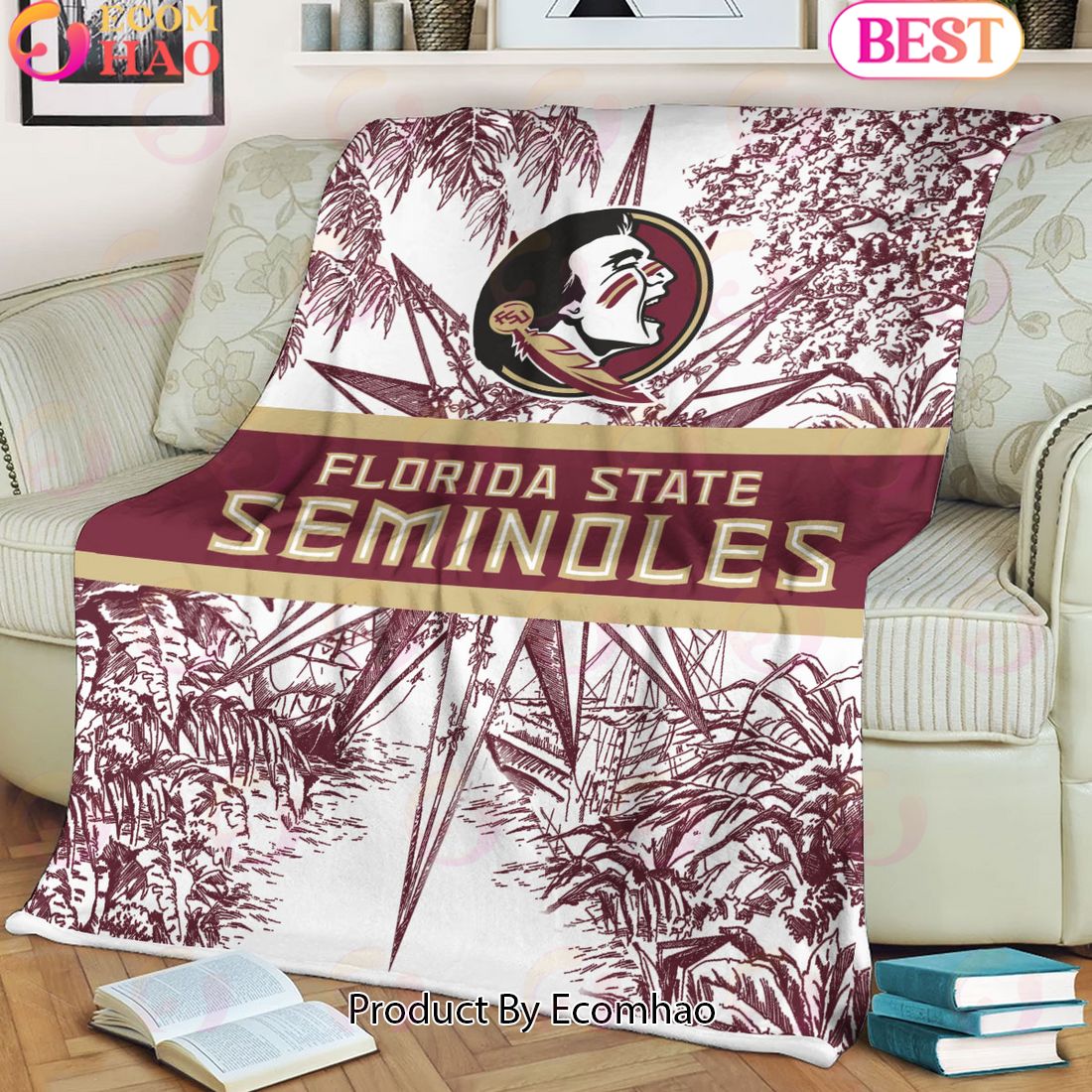 NCAA Florida State Seminoles Classic Pattern Fleece Blanket