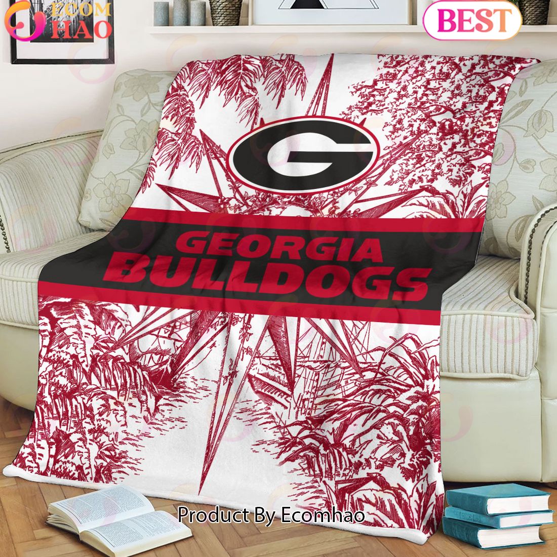 NCAA Georgia Bulldogs Classic Pattern Fleece Blanket