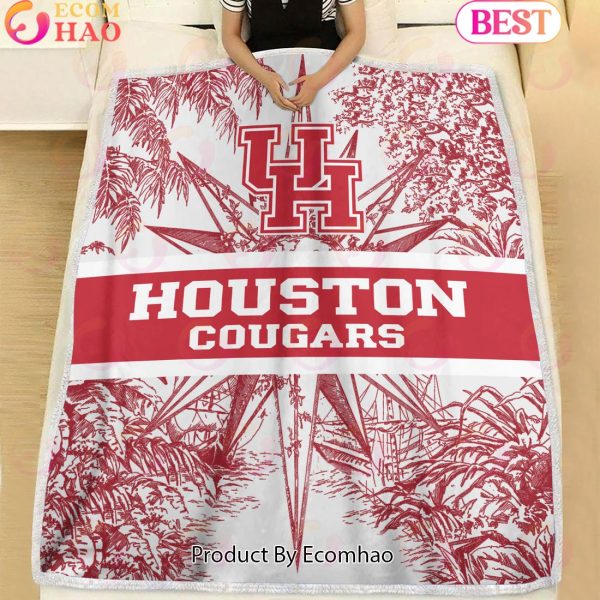 NCAA Houston Cougars Classic Pattern Fleece Blanket