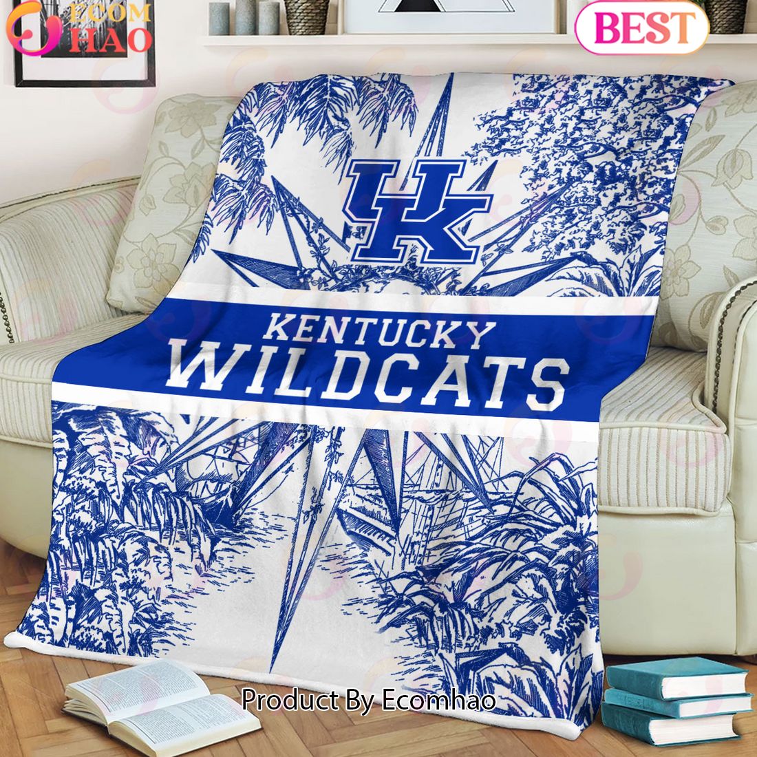 NCAA Kentucky Wildcats Classic Pattern Fleece Blanket