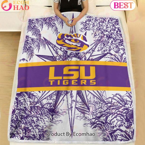 NCAA LSU Tigers Classic Pattern Fleece Blanket