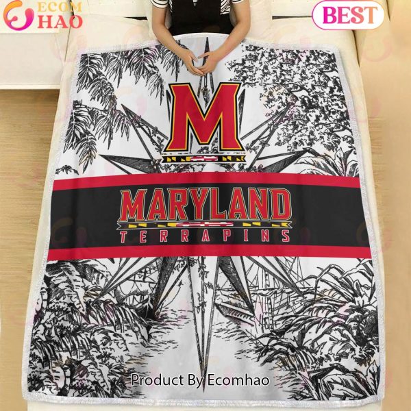 NCAA Maryland Terrapins Classic Pattern Fleece Blanket