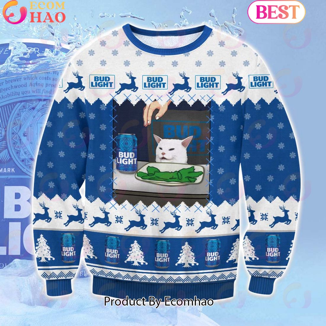 Bud Light Cat Meme Meme Ugly Sweater