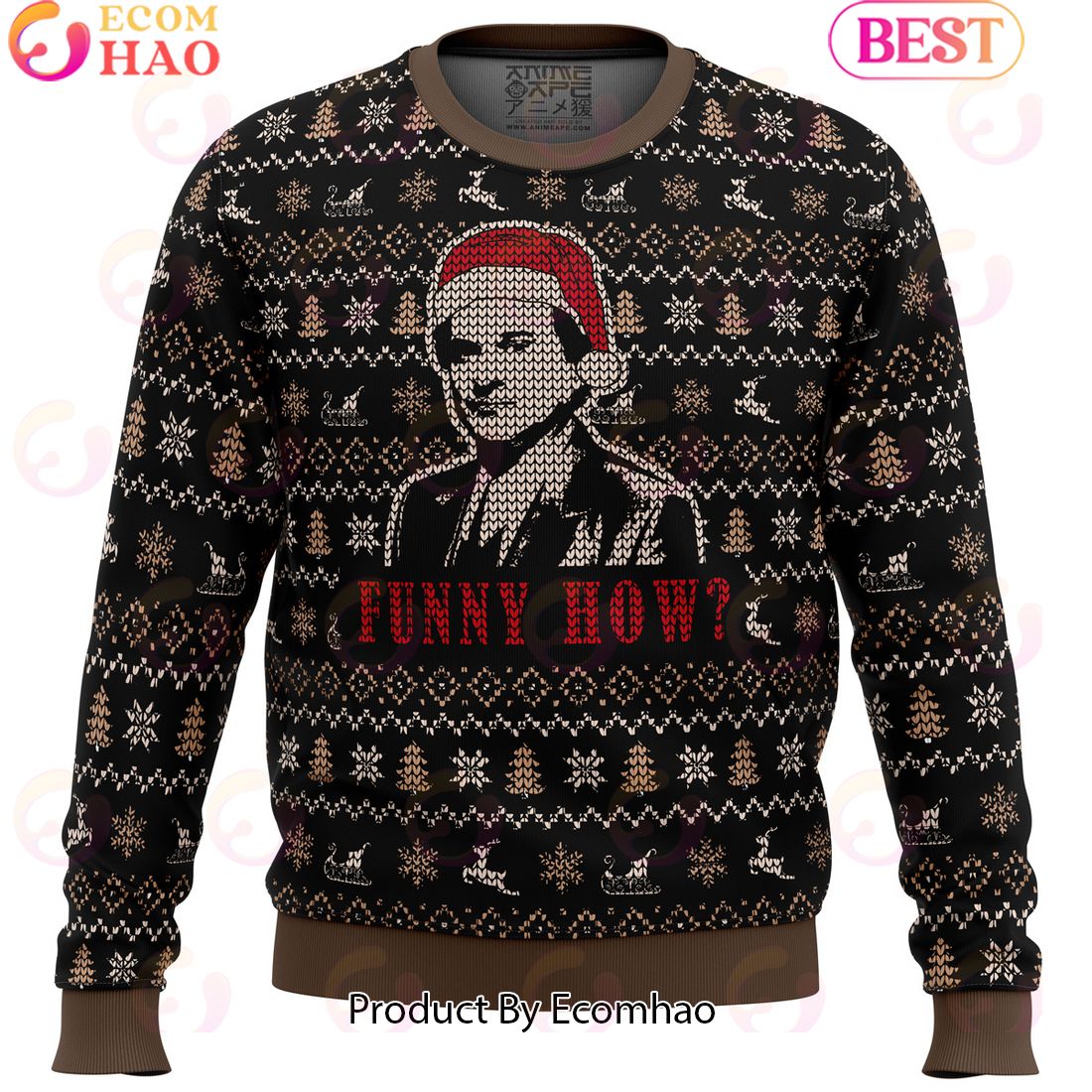 Hans Gruber Fall Nakatomi Plaza Die Hard Meme Ugly Christmas Sweater