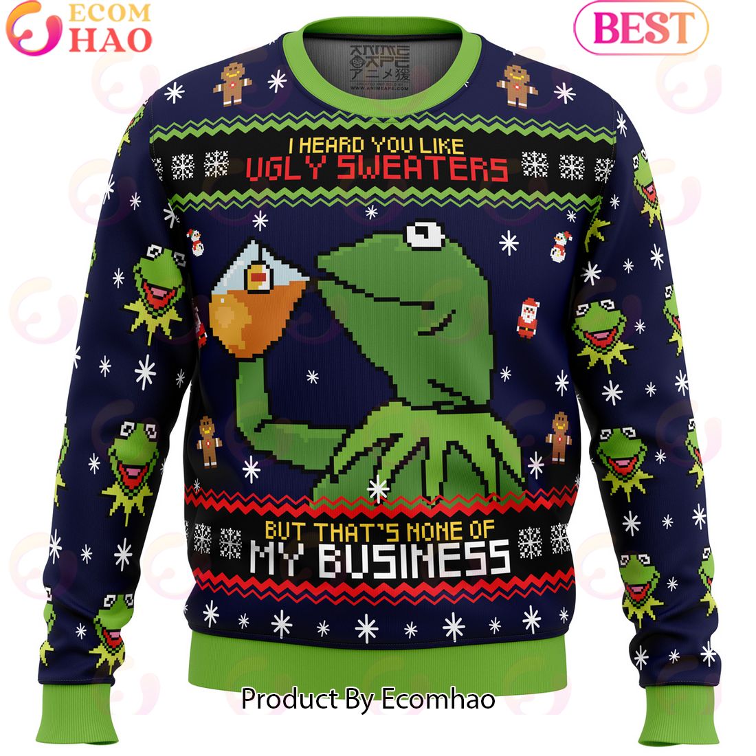 Kermit the Frog Meme Ugly Christmas Sweater