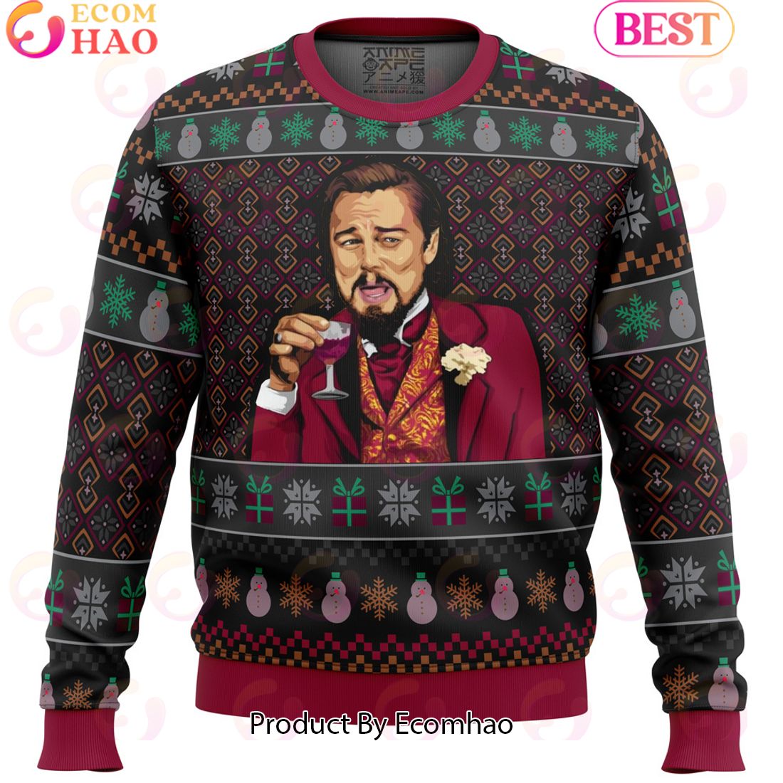 Laughing Leo DiCaprio Meme Meme Ugly Christmas Sweater