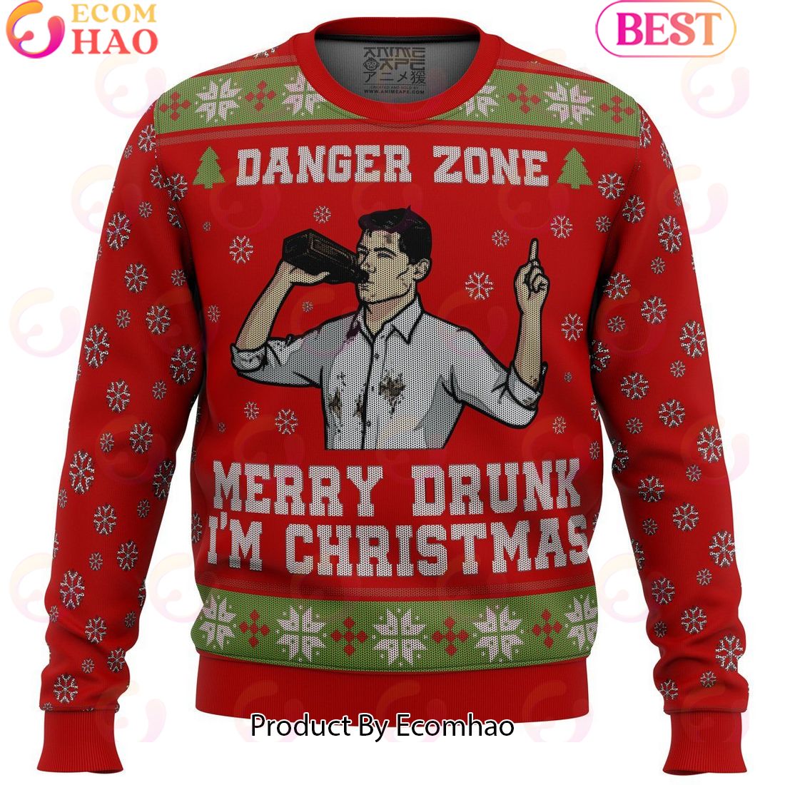 Merry Drunk I’m Christmas Sterling Archer Meme Ugly Christmas Sweater