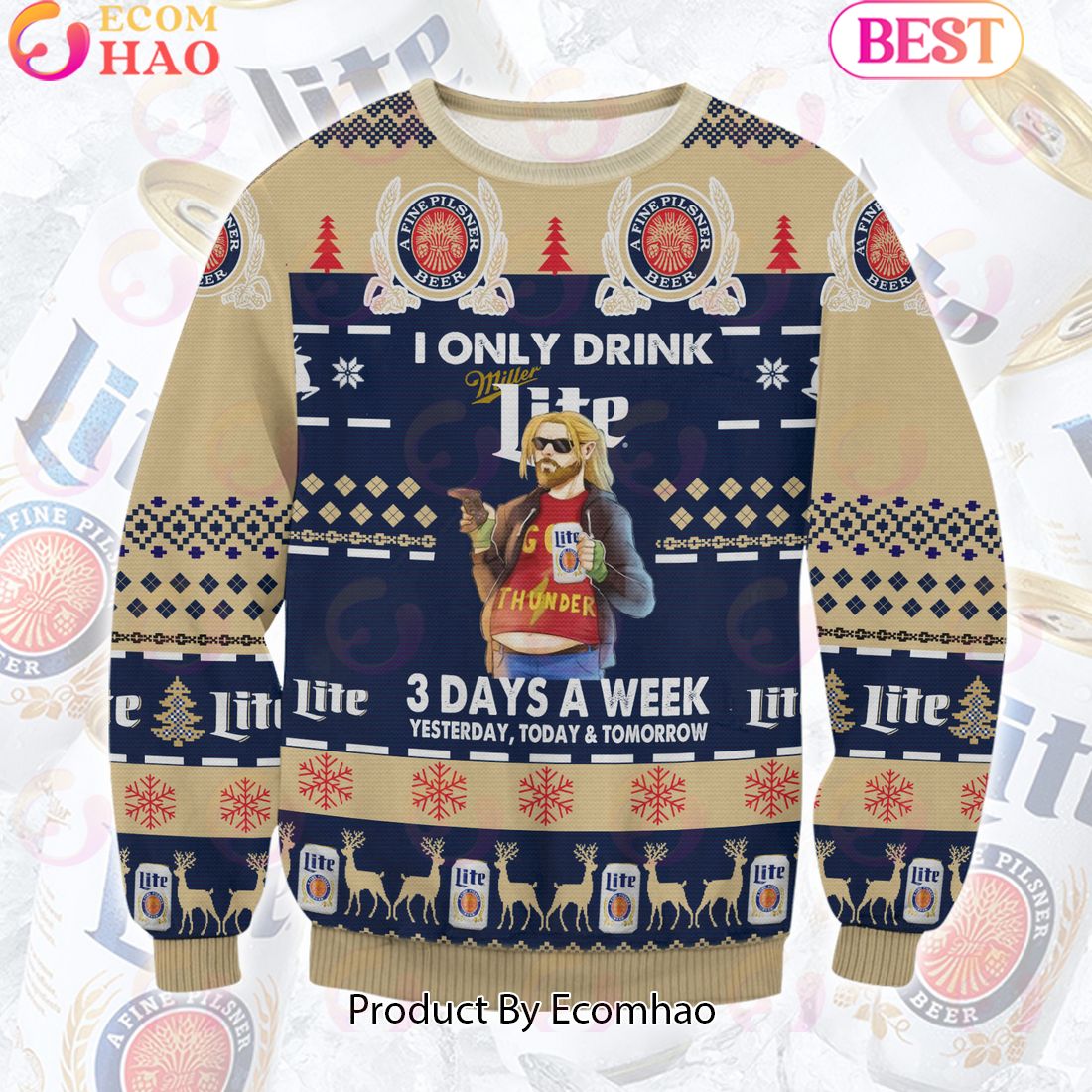 Miller Lite Meme Meme Ugly Sweater