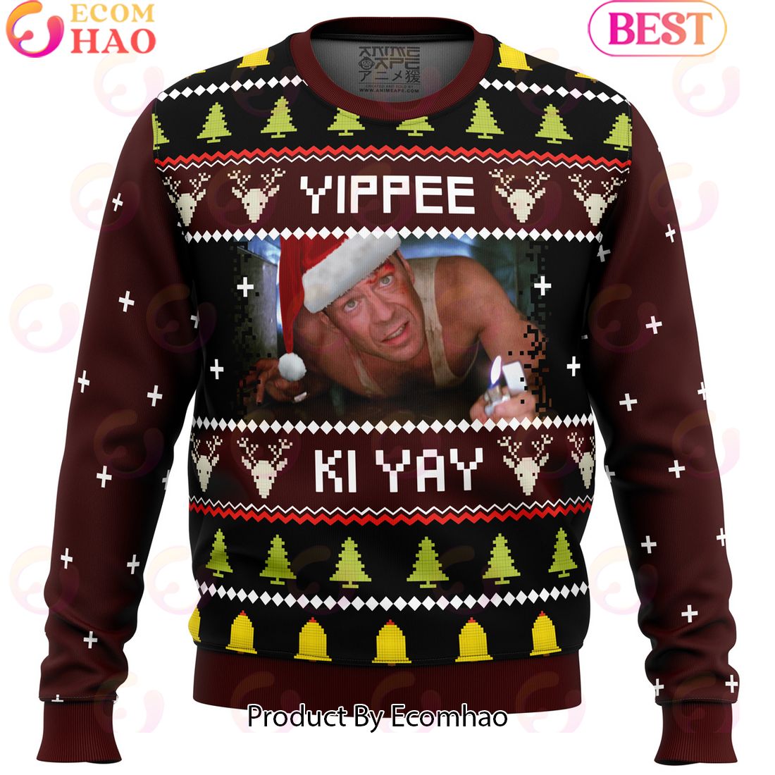 Yippee Ki Yay Meme Ugly Christmas Sweater