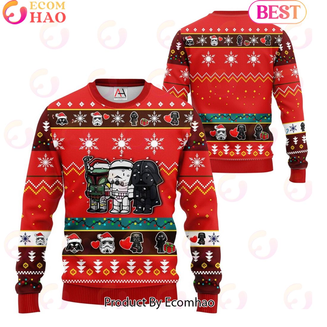 Red Star Wars Christmas 3D Ugly Sweater