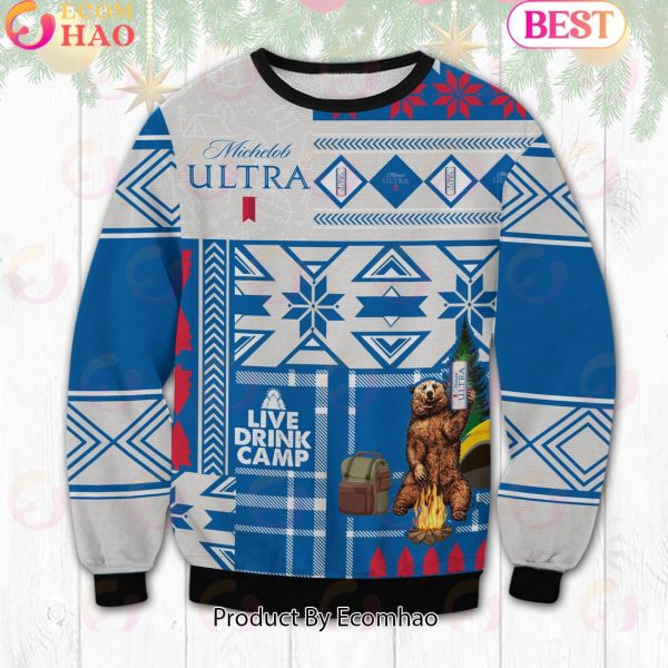 Michelob Ultra Camping Ugly Sweater