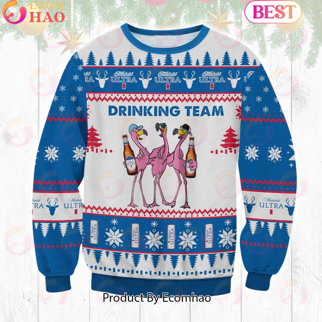 Michelob Ultra Flamingo Ugly Sweater