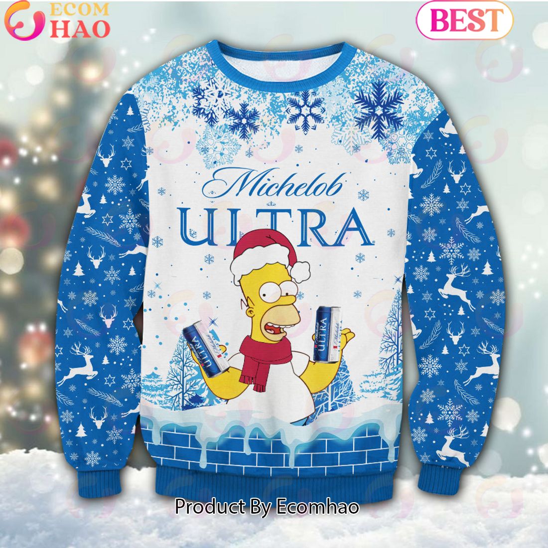 Michelob Ultra Simpsons Ugly Sweater