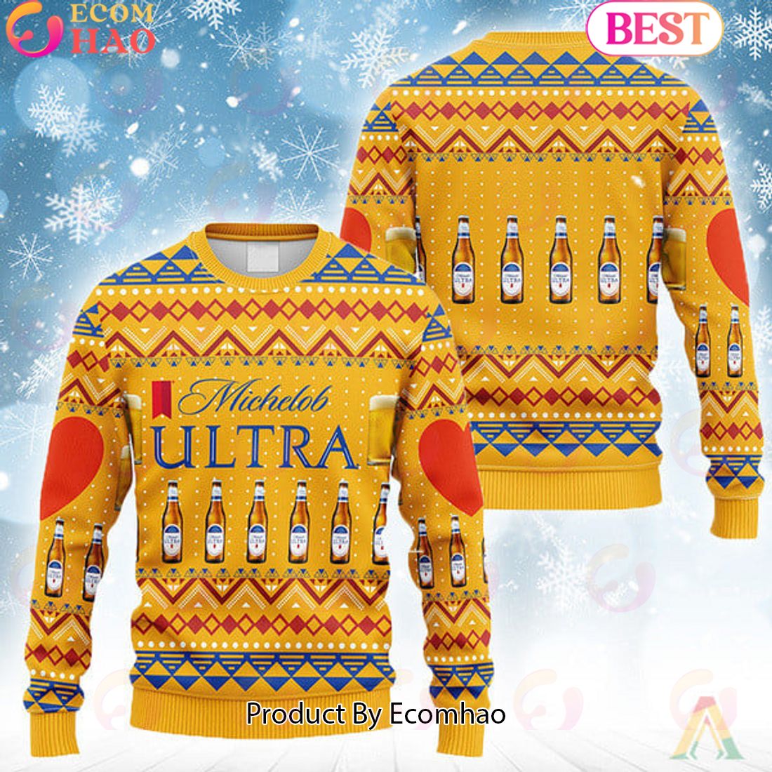 Novelty Michelob ULTRA Christmas Ugly Sweater