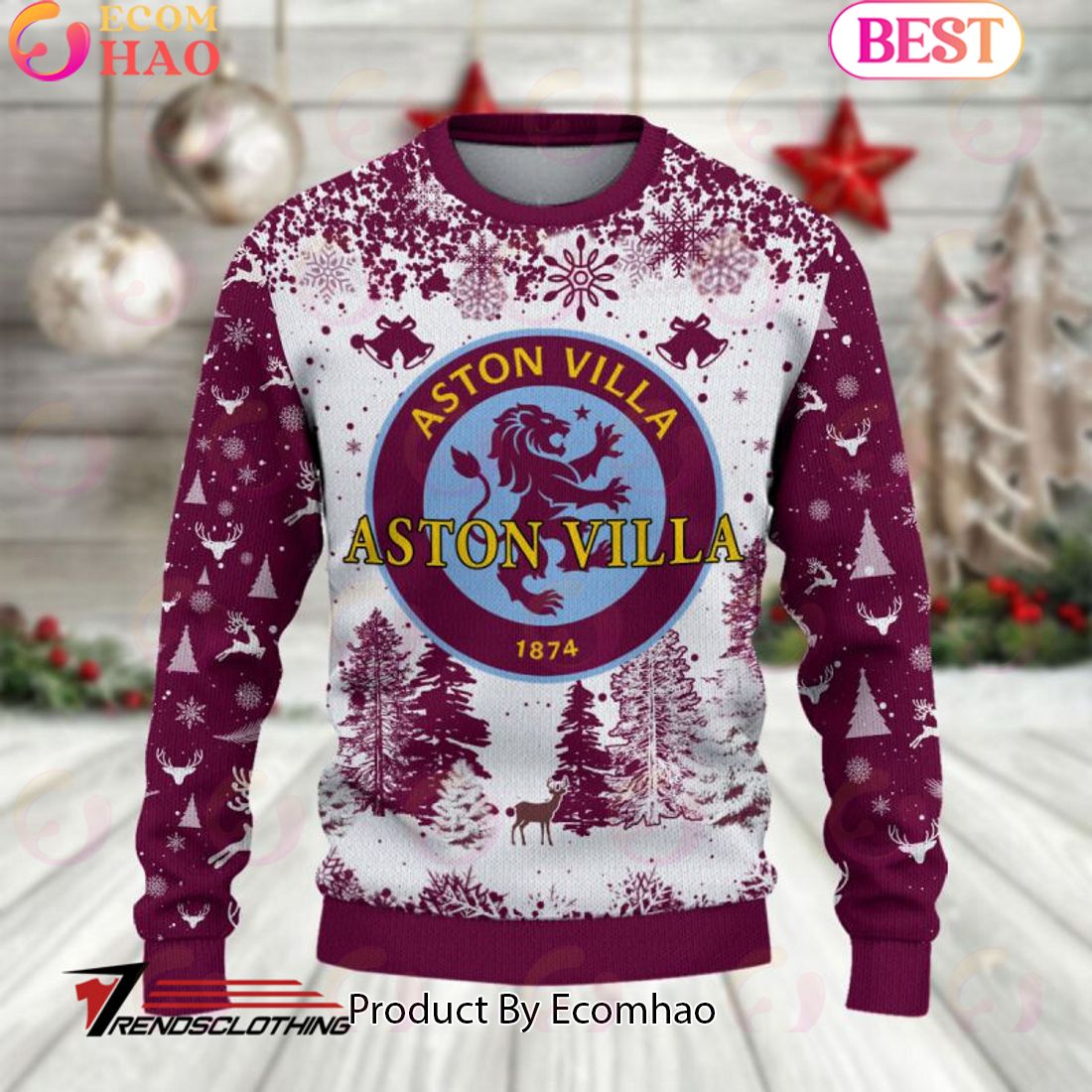 Aston Villa F.C EPL Ugly Sweater Collection 2023