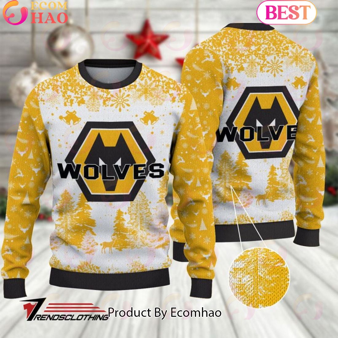 Wolverhampton Wanderers F.C EPL Ugly Sweater Collection 2023