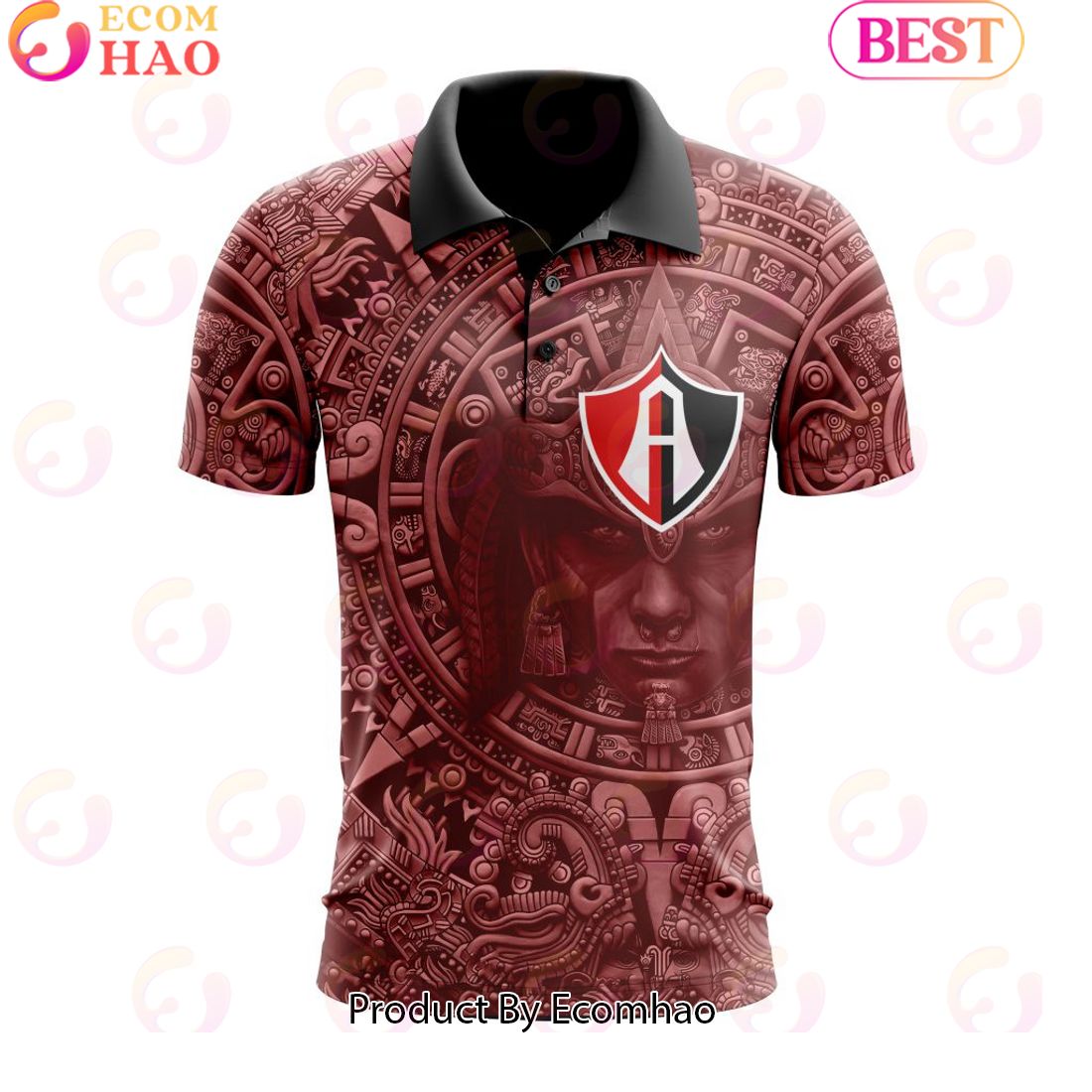 LIGA MX Atletico San Luis Special Aztec Warrior Design Polo Shirt