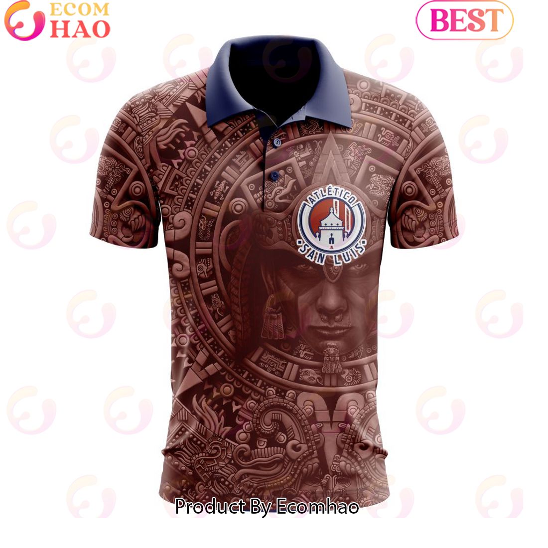 LIGA MX C.F. Pachuca Special Aztec Warrior Design Polo Shirt