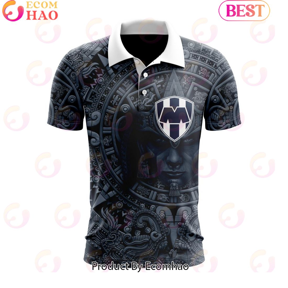 LIGA MX C.F. Monterrey Special Aztec Warrior Design Polo Shirt