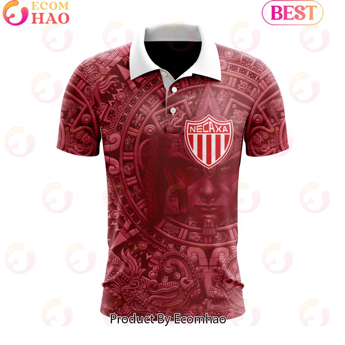 LIGA MX Cruz Azul Special Aztec Warrior Design Polo Shirt