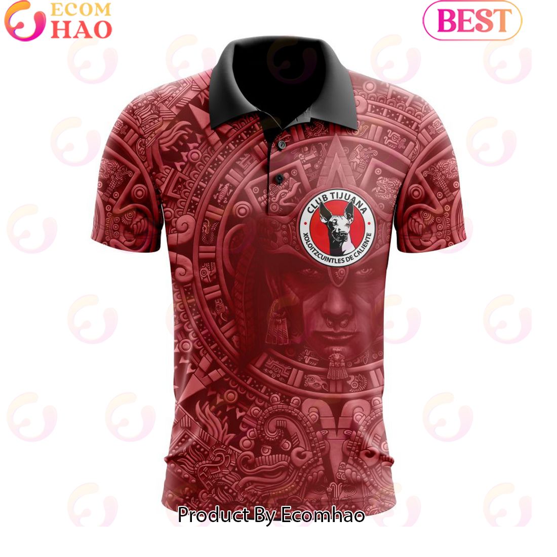 LIGA MX Club Necaxa Special Aztec Warrior Design Polo Shirt