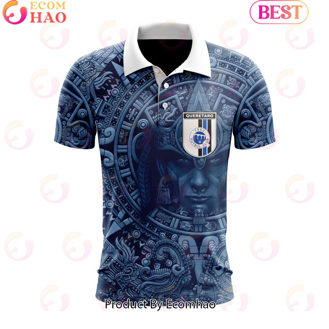 LIGA MX Queretaro F.C Special Aztec Warrior Design Polo Shirt