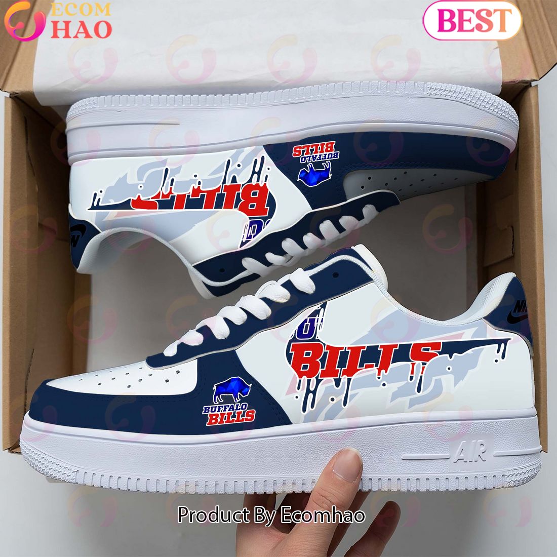 NFL Buffalo Bills Special Logo Style Air Force 1 Sneakers - Ecomhao Store