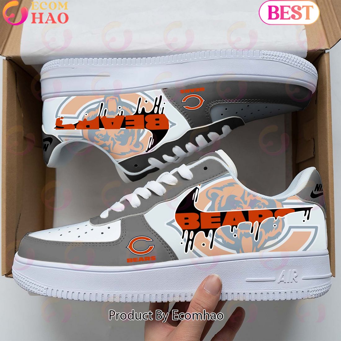 NFL Chicago Bears Special Logo Style Air Force 1 Sneakers