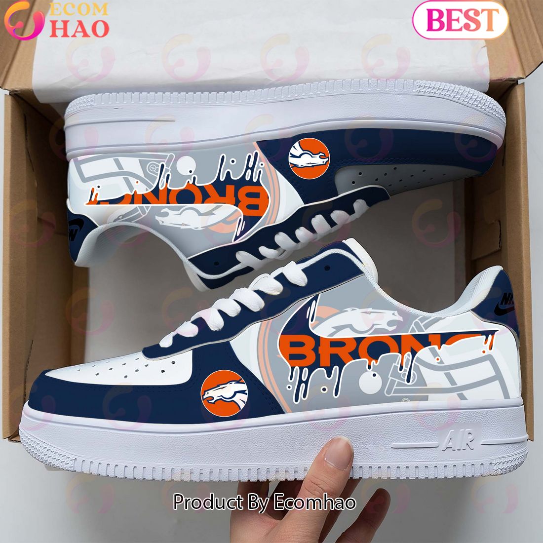 HOT Denver Broncos shoes Custom Air Force Sneakers for fans