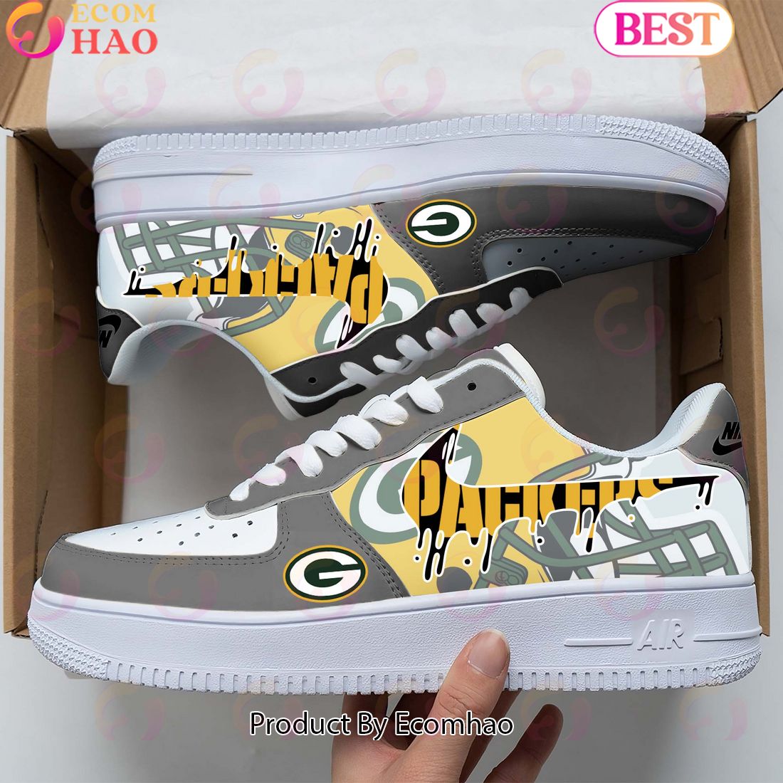 NFL Green Bay Packers Special Logo Style Air Force 1 Sneakers