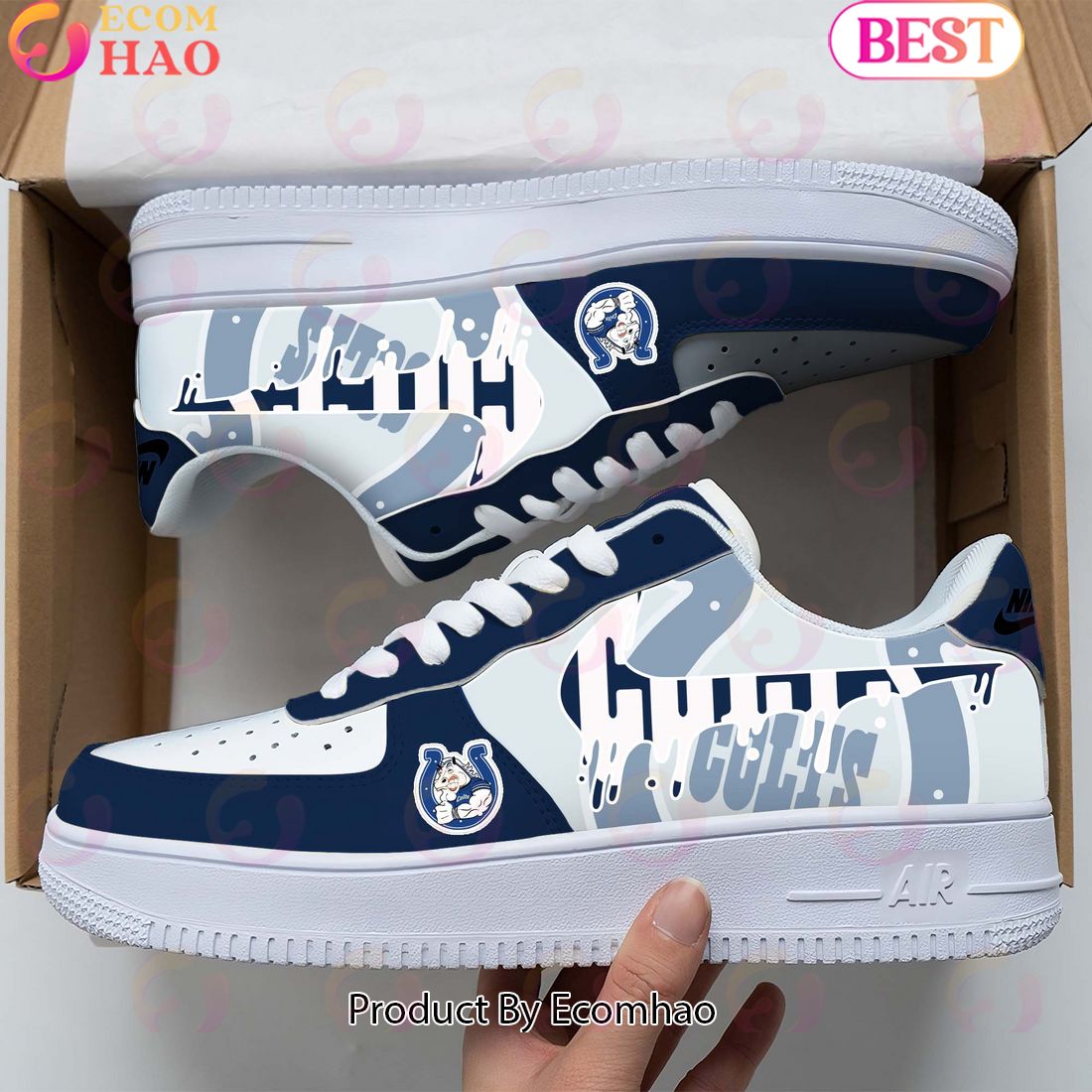 NFL Indianapolis Colts Special Logo Style Air Force 1 Sneakers