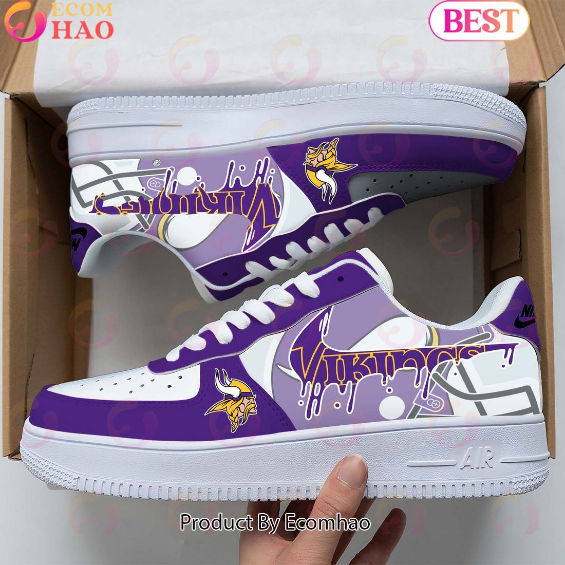 NFL Minnesota Vikings Special Logo Style Air Force 1 Sneakers