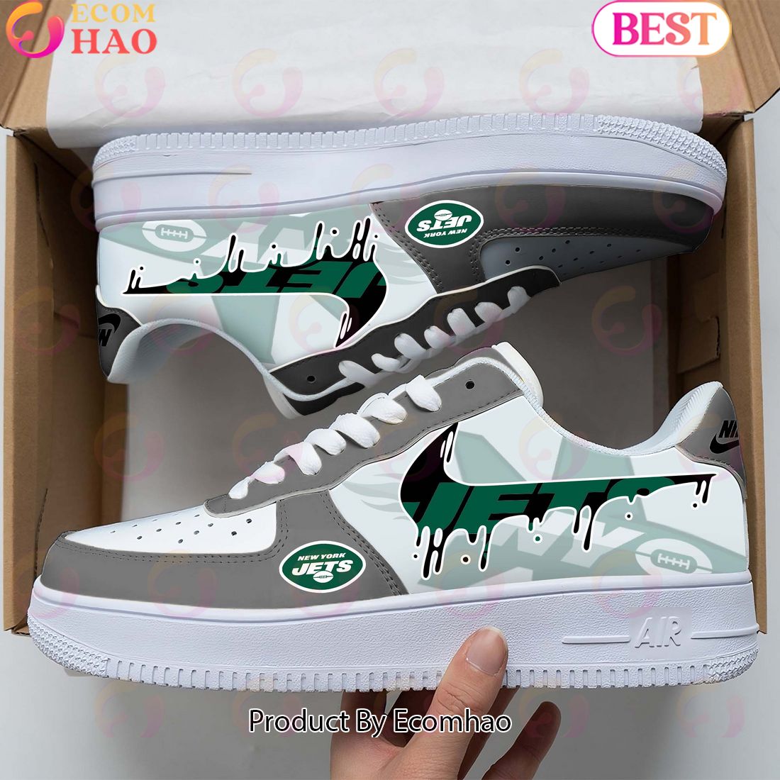 NFL New York Jets Special Logo Style Air Force 1 Sneakers