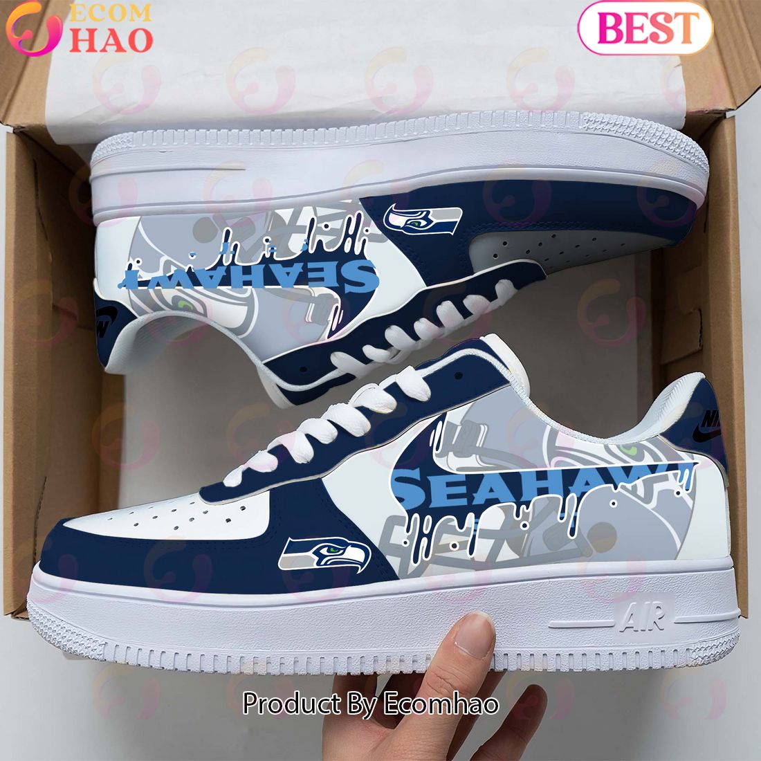 NFL Seattle Seahawks Special Logo Style Air Force 1 Sneakers