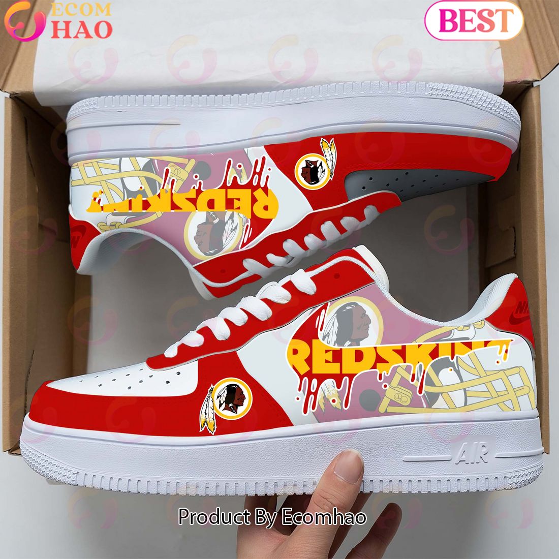 NFL Washington Redskins Special Logo Style Air Force 1 Sneakers