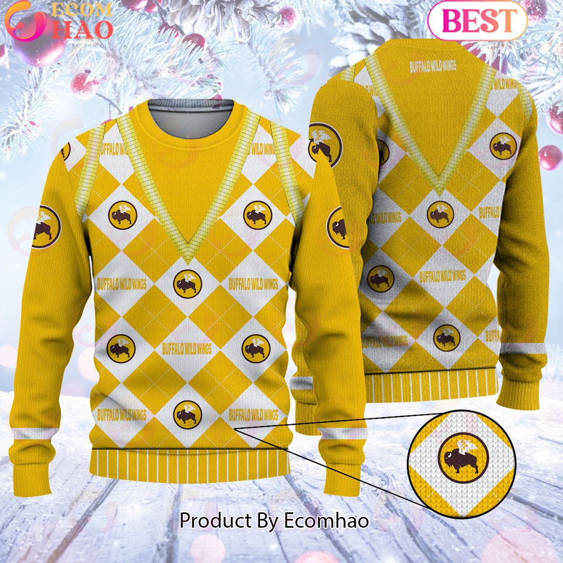 Buffalo Wild Wings Logo Ugly Sweater