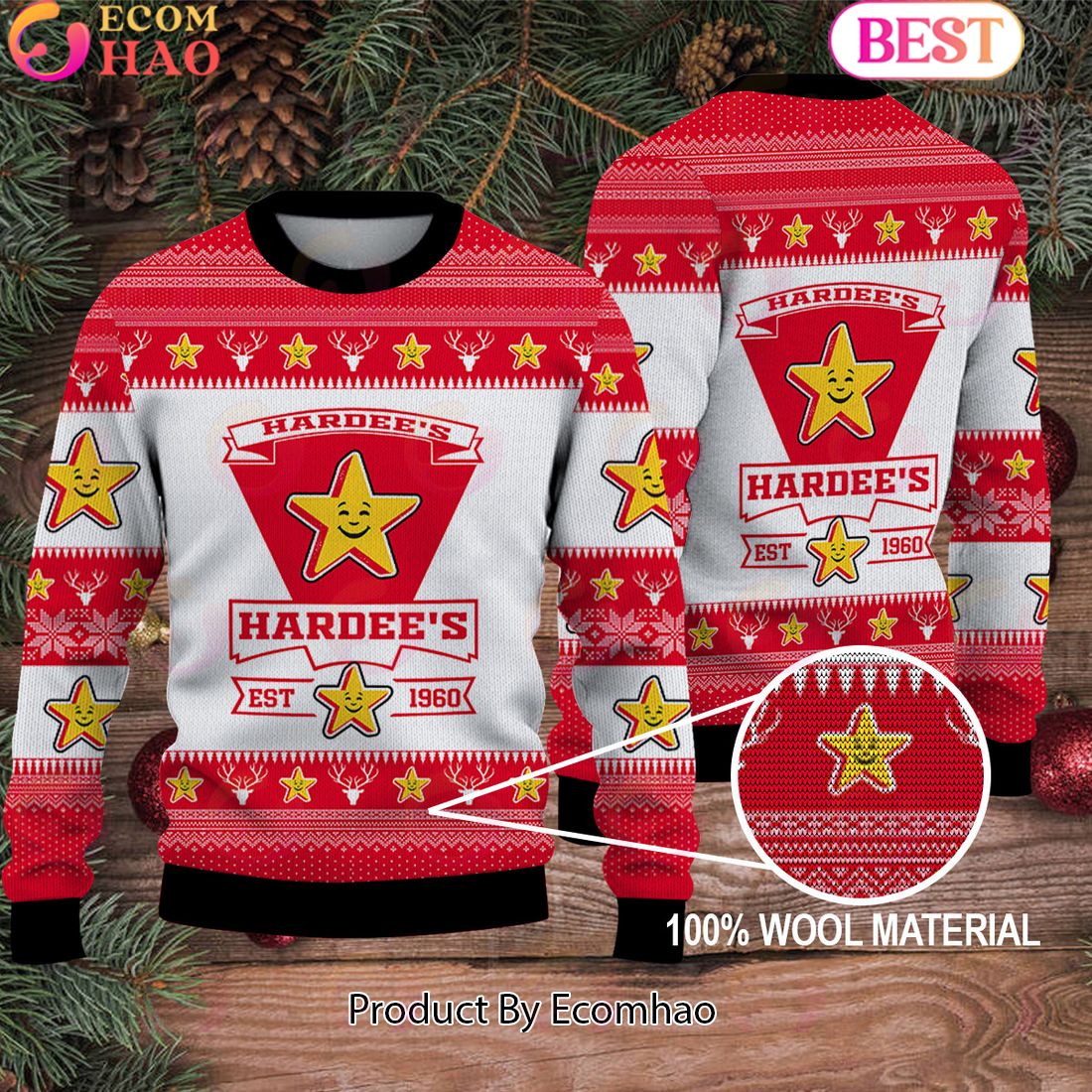 Hardee’S Logo Ugly Sweater