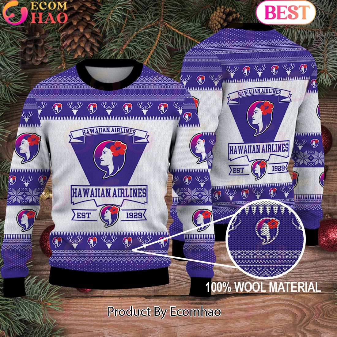 Hawaiian Airlines Logo Ugly Sweater