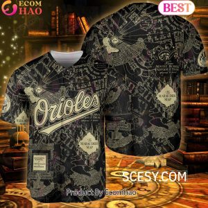 Baltimore Orioles Harry Potter Marauder’s Map Baseball Jersey Black