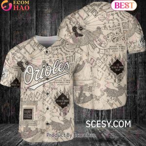 Baltimore Orioles Harry Potter Marauder’s Map Baseball Jersey White