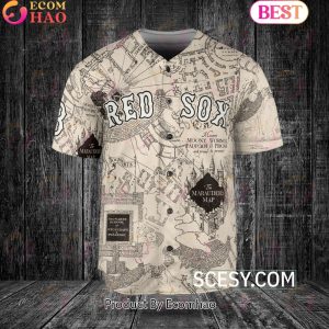 Boston Red Sox HP Marauder's Map Baseball Jersey White - Scesy