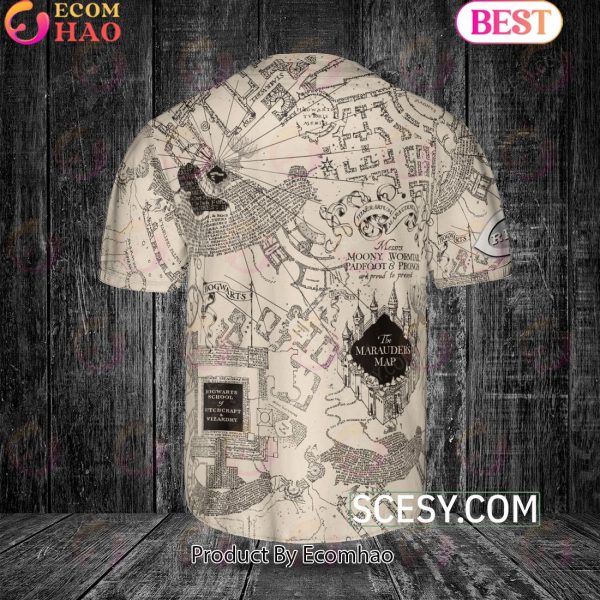 Cincinnati Reds Harry Potter Marauder’s Map Baseball Jersey White