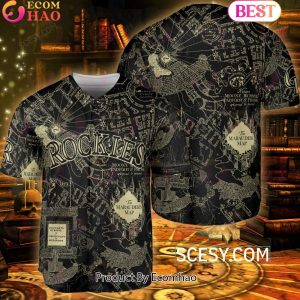 Colorado Rockies Harry Potter Marauder’s Map Baseball Jersey Black