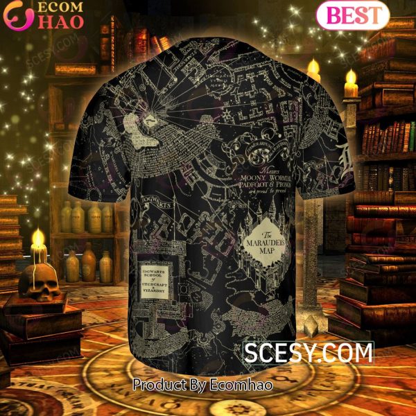 Detroit Tigers Harry Potter Marauder’s Map Baseball Jersey Black