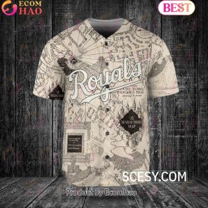 Kansas City Royals Harry Potter Marauder’s Map Baseball Jersey White