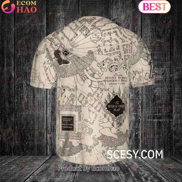 Los Angeles Angels Harry Potter Marauder’s Map Baseball Jersey White