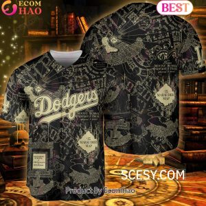 Los Angeles Dodgers Harry Potter Marauder’s Map Baseball Jersey Black